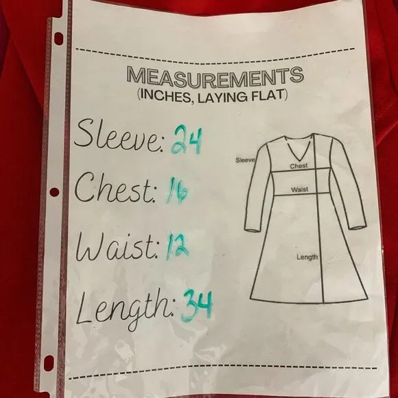 Favlux Red V-Neck Ruched Mini Dress Long Sleeve Size Small Y2K Cocktail Party - Picture 7 of 7